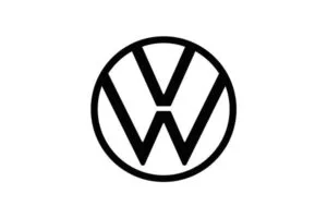 Volkswagen logo in black on grey background